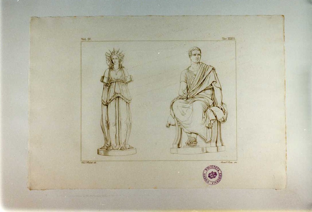 DIANA TRIFORME; STATUA VIRILE TOGATA (stampa smarginata, serie) di Costa Annibale, Podesti Vincenzo (sec. XIX)