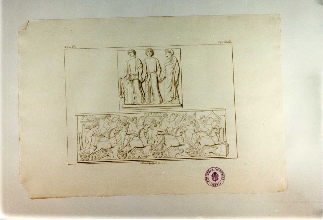 RILIEVO GRECO; GIOCHI CIRCENSI (stampa smarginata, serie) di Pagliuolo Francesco (sec. XIX)