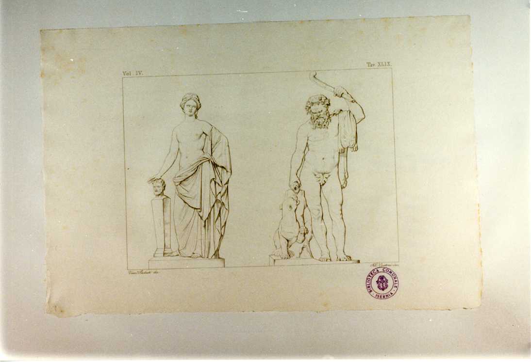 STATUA MULIEBRE; SILENO (stampa smarginata, serie) di Cartoni Filippo, Podesti Vincenzo (sec. XIX)