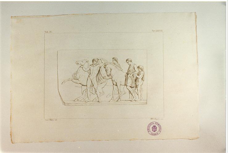 RILIEVO DEL PARTENONE (stampa smarginata, serie) di Morghen Filippo, Fattori Crescenzo (sec. XIX)