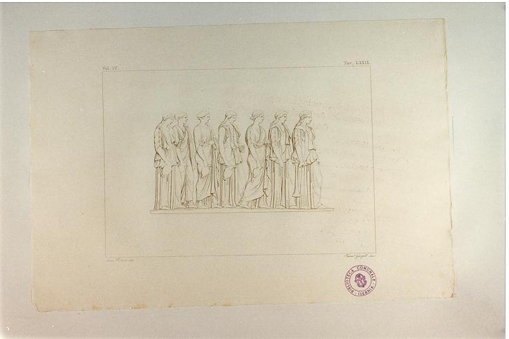 PROCESSIONE PANATENAICA (FREGIO DEL PARTENONE) (stampa smarginata, serie) di Garzoli Francesco, Fattori Crescenzo (sec. XIX)