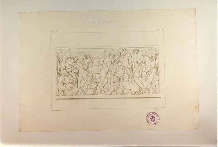 AMAZZONOMACHIA (stampa smarginata, serie) di Bonaiuti Ignazio, Fattori Crescenzo (sec. XIX)