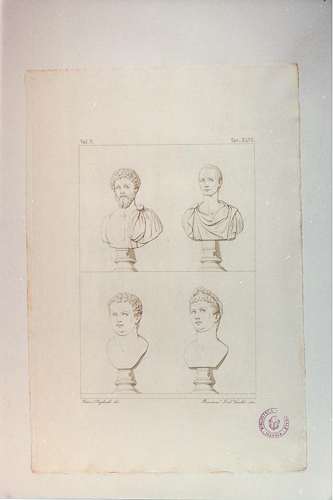 MARCO AURELIO, AUGUSTO, GIULIO CESARE (stampa, serie) di Del Vecchio Beniamino, Pagliuolo Francesco (sec. XIX)