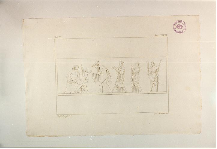 NASCITA DI BACCO (stampa smarginata, serie) di Balestra Giovanni Battista, Bonaiuti Raffaele (sec. XIX)