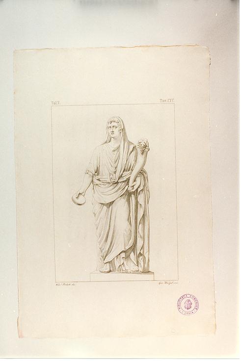 STATUA DI AUGUSTO (stampa smarginata, serie) di Wenzel Giovanni, Podesti Vincenzo (sec. XIX)