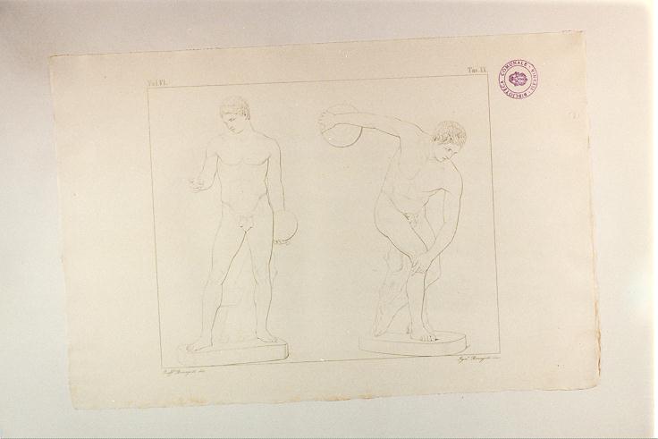 DISCOBOLI (stampa tagliata, serie) di Bonaiuti Ignazio, Bonaiuti Raffaele (sec. XIX)