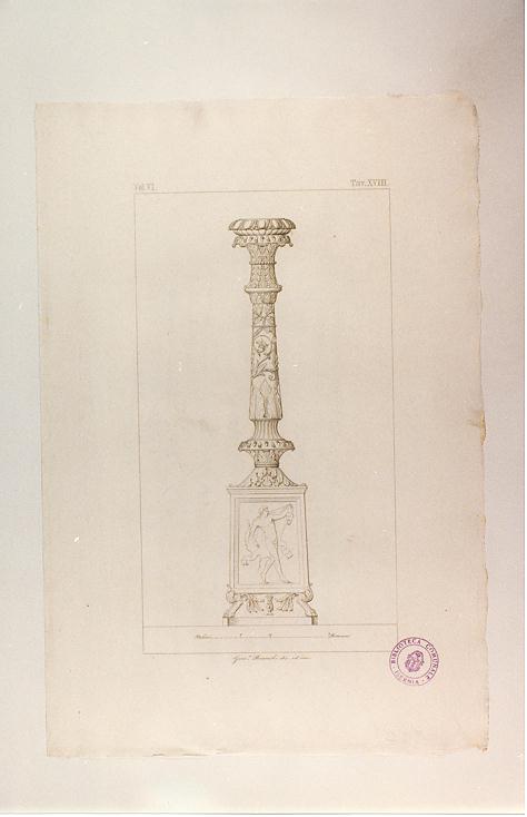 CANDELABRO (stampa tagliata, serie) di Bianchi Giuseppe (sec. XIX)