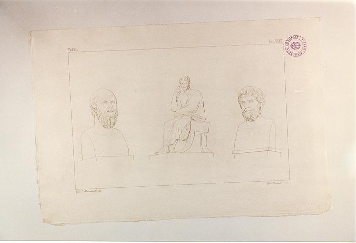 SOCRATE; FILOSOFO; BUSTO (stampa tagliata, serie) di Balestra Giovanni Battista, Mancinelli Giuseppe (sec. XIX)
