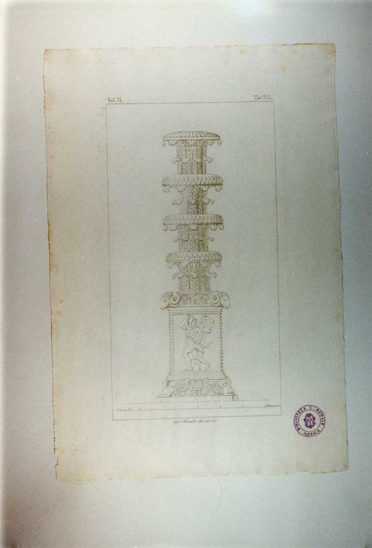 CANDELABRO (stampa tagliata, serie) di Moraldi Nicola (sec. XIX)