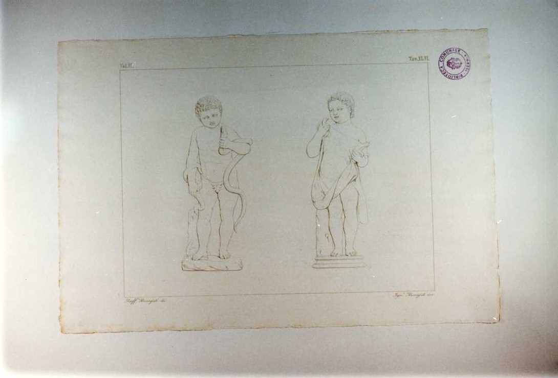 DUE PUTTI (stampa tagliata, serie) di Bonaiuti Ignazio, Bonaiuti Raffaele (sec. XIX)