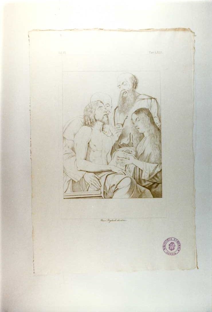 CRISTO MORENTE E LA MADDALENA (stampa tagliata, serie) di Vecellio Tiziano, Pagliuolo Francesco (sec. XIX)