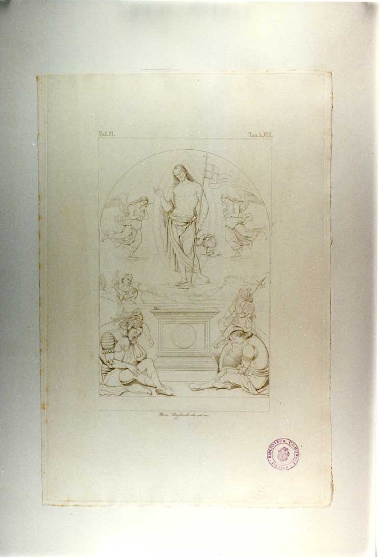 RESURREZIONE, RESURREZIONE (stampa tagliata, serie) di Vannucci Pietro detto Perugino, Pagliuolo Francesco (sec. XIX)