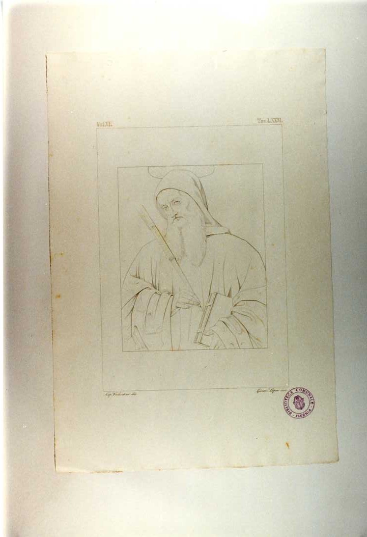 SAN BENEDETTO, SAN BENEDETTO (stampa tagliata, serie) di Vannucci Pietro detto Perugino, Lepri Gioacchino, Valentini Napoleone (sec. XIX)