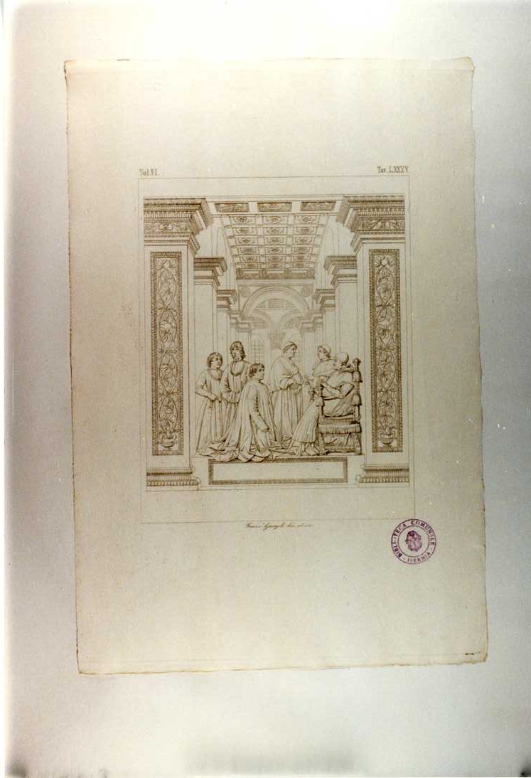 RITRATTO DI SISTO IV, RITRATTO DI SISTO IV (stampa tagliata, serie) di Melozzo di Giuliano degli Ambrosi detto Melozzo da Forlà¬, Garzoli Francesco (sec. XIX)