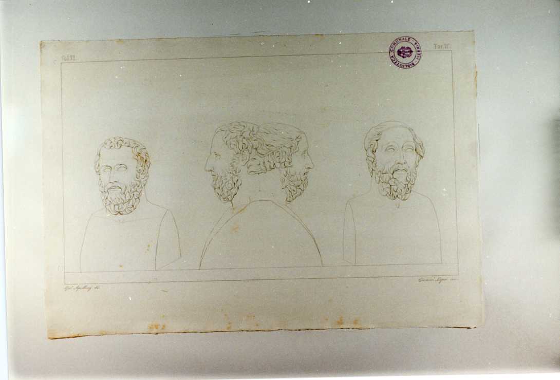 BACCO E ARCHILOCO (stampa tagliata, serie) di Lepri Gioacchino, Apolloni Girolamo (sec. XIX)
