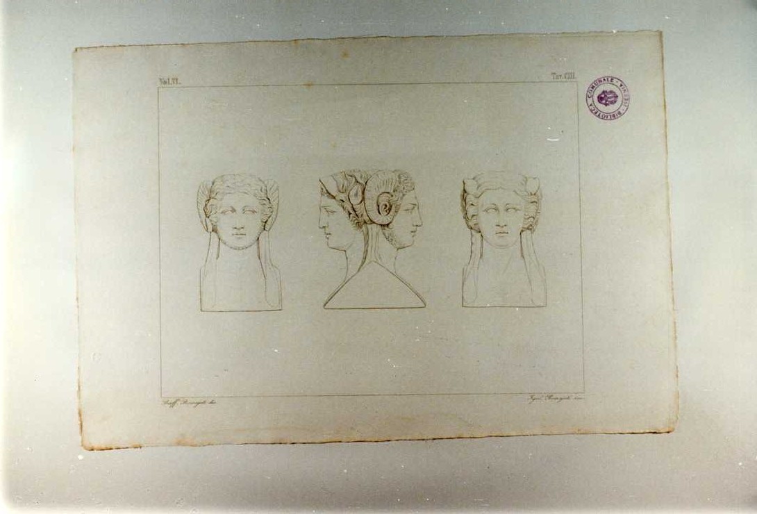 TRE ERME (stampa tagliata, serie) di Bonaiuti Ignazio, Bonaiuti Raffaele (sec. XIX)