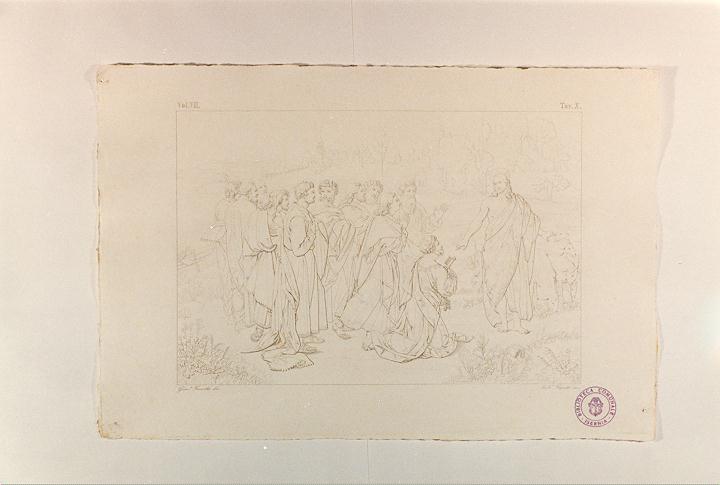 Cristo consegna le chiavi a San Pietro (stampa, serie) di Sanzio Raffaello, Ferretti Ludovico, Ferretti Giuseppe (sec. XIX)