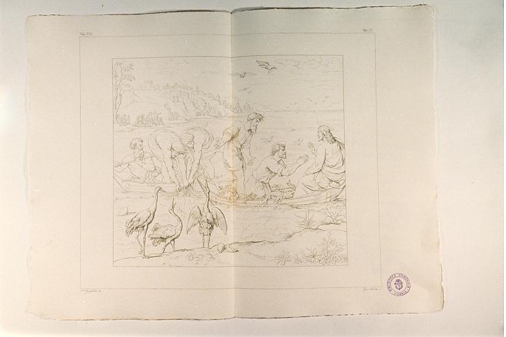 PESCA MIRACOLOSA (stampa, serie) di Sanzio Raffaello, Ferretti Giuseppe, Guglielmi Paolo (sec. XIX)