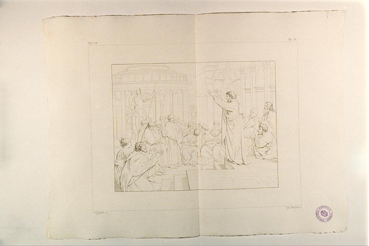 SAN PAOLO PREDICA AD ATENE (stampa, serie) di Sanzio Raffaello, Wenzel Giovanni, Guglielmi Paolo (sec. XIX)
