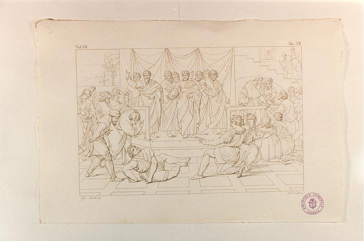 MORTE DI ANANIA (stampa, serie) di Sanzio Raffaello, Ferretti Ludovico, Ferretti Giuseppe (sec. XIX)