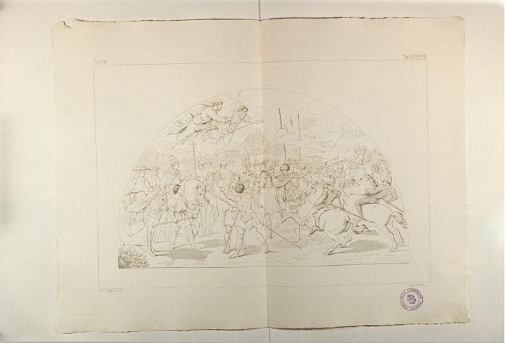 ATTILA RE DEGLI UNNI (stampa, serie) di Sanzio Raffaello, Bullica Reginaldo, Pagliuolo Francesco (sec. XIX)