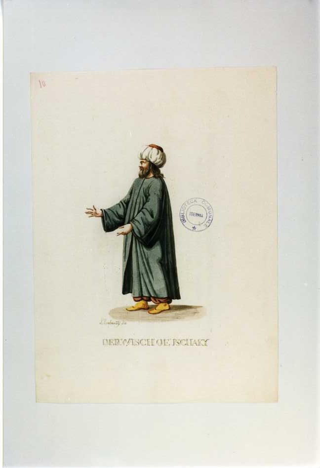 COSTUME MUSULMANO (stampa a colori tagliata, serie) di Labruzzi L (prima metà sec. XIX)