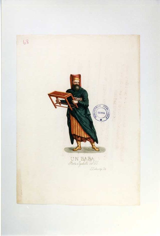 ABITO DEL PORTASGABELLO DEL GRAN SIGNORE (stampa a colori tagliata, serie) di Labruzzi L (prima metà sec. XIX)