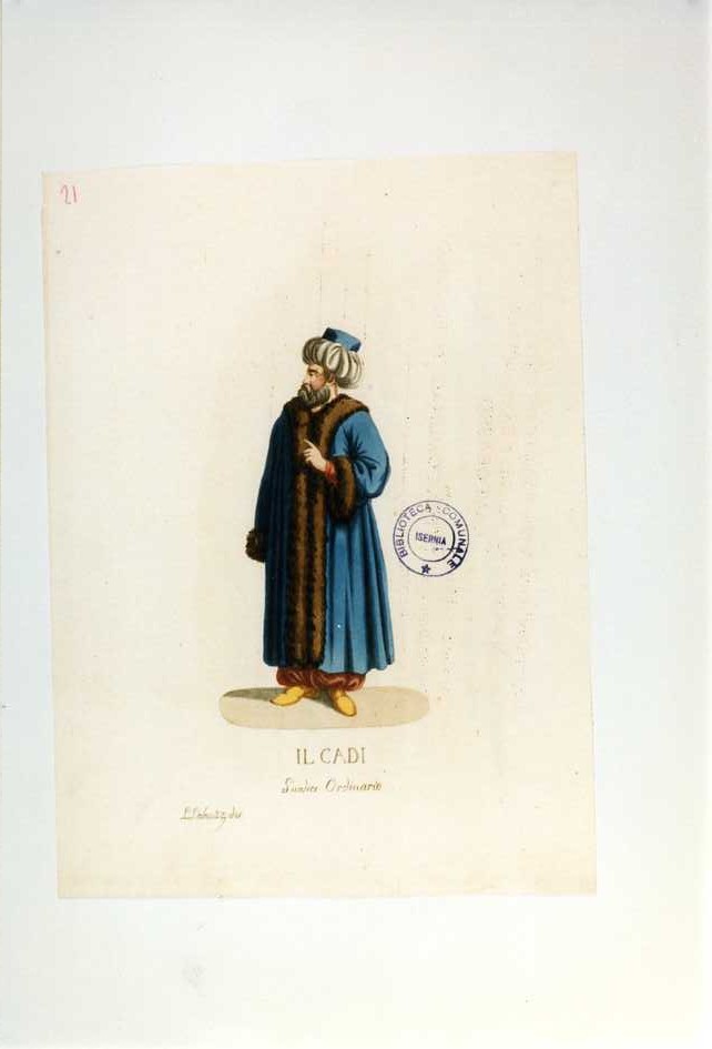 COSTUME DEL GIUDICE ORDINARIO (stampa a colori tagliata, serie) di Labruzzi L (prima metà sec. XIX)