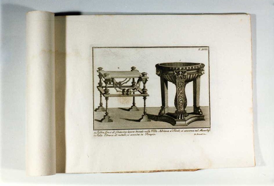 SEDIA ETRUSCA; VASCA GRECA (stampa, serie) di Pronti Domenico (fine/ inizio secc. XVIII/ XIX)