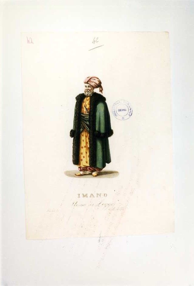 COSTUME DELL'UOMO DI LEGGE (stampa a colori tagliata, serie) di Ferrari F, Labruzzi L (prima metà sec. XIX)