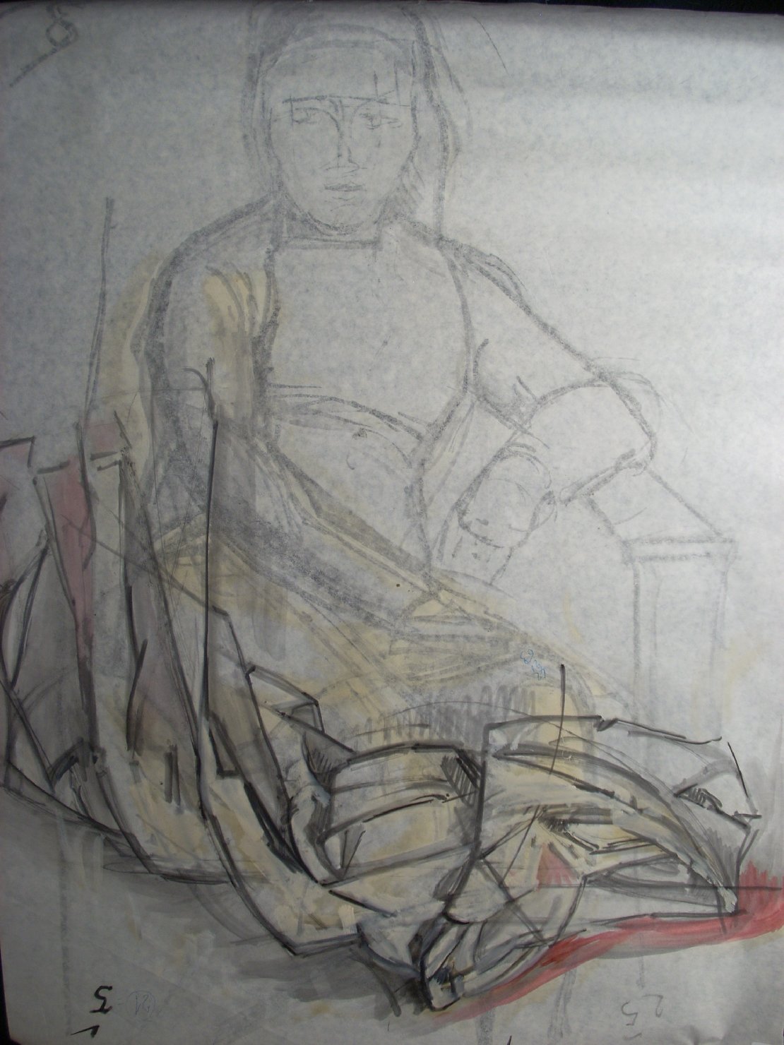 Piega in rosa e nero (disegno) di Ciamarra Elena (sec. XX)