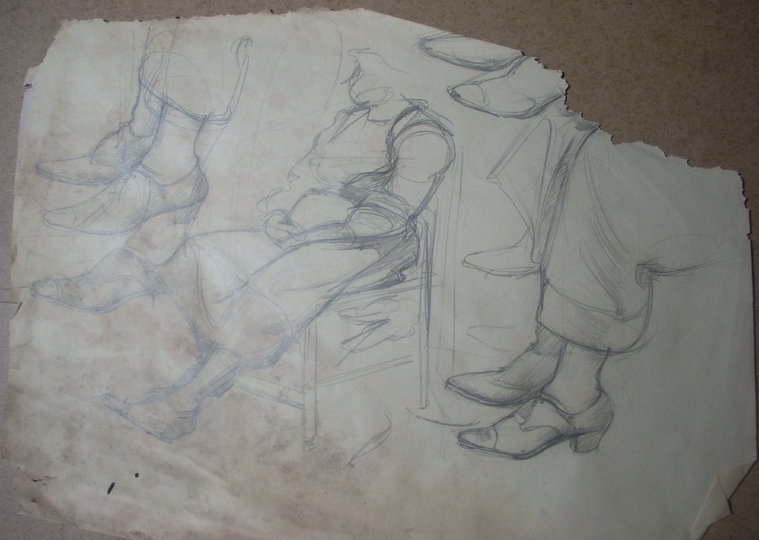 Schizzi vari di Assunta 26, figura femminile seduta (disegno) di Ciamarra Elena (sec. XX)