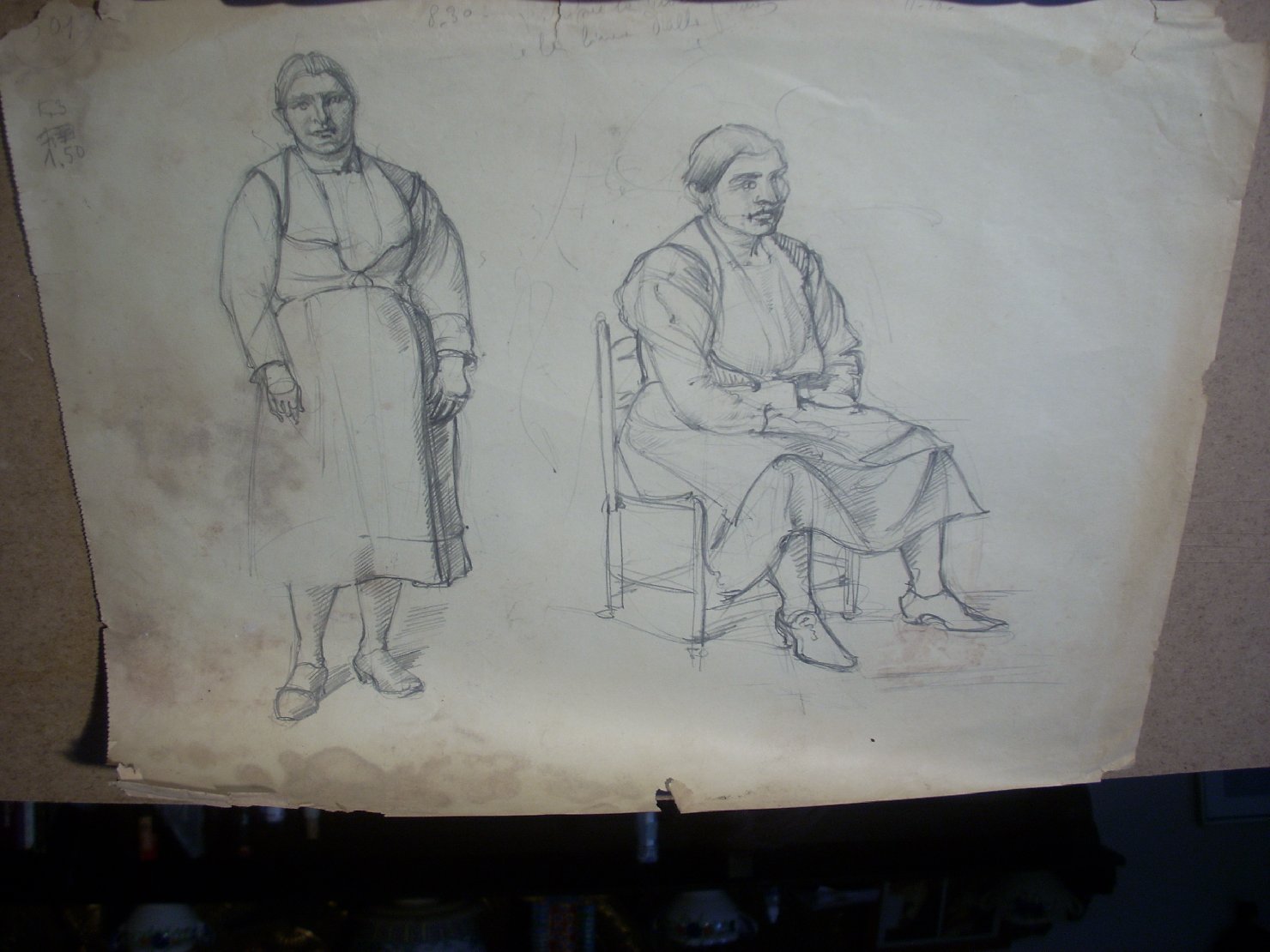 Schizzi vari di Assunta 99, figura femminile (disegno) di Ciamarra Elena (sec. XX)