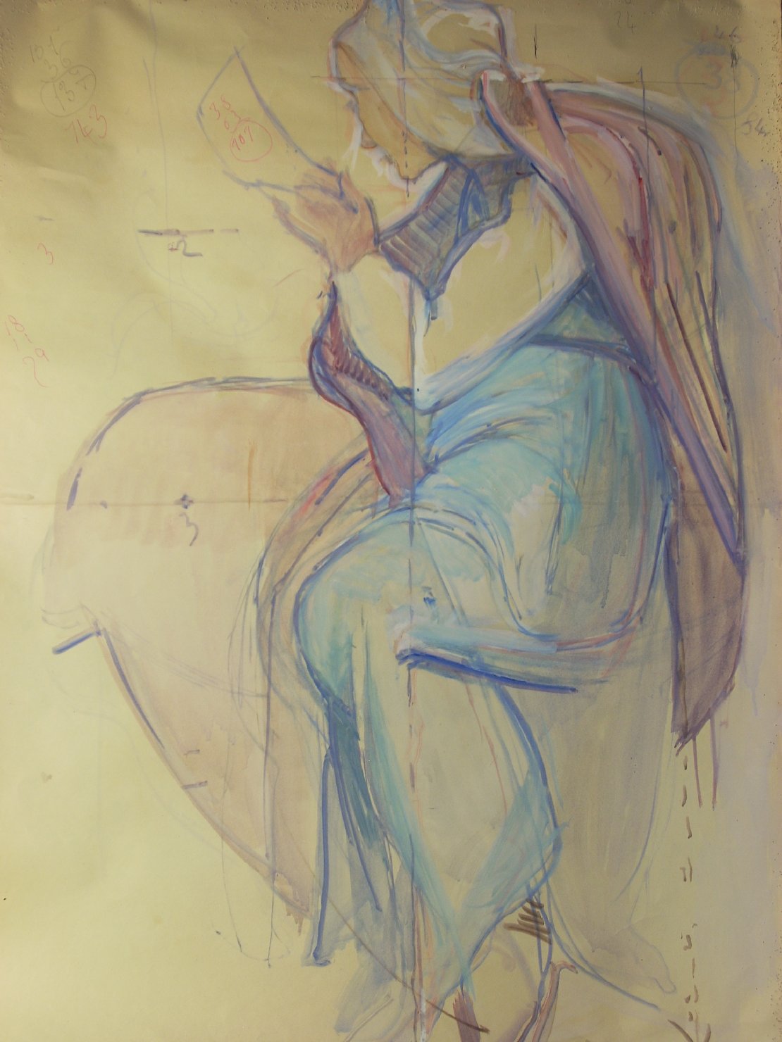 Sibilla Persica 1 (Cappella Sisitina), Sibilla Persica (disegno) di Ciamarra Elena (sec. XX)