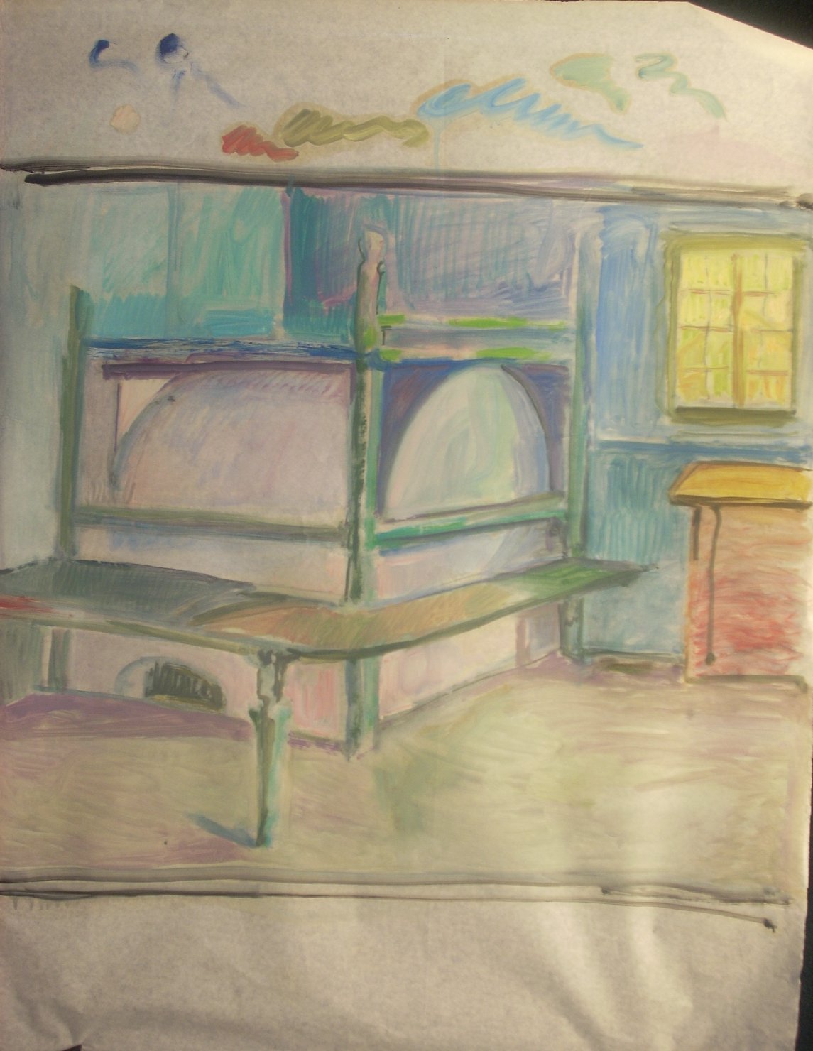 Interno di stube, interno di stube (disegno) di Ciamarra Elena (sec. XX)