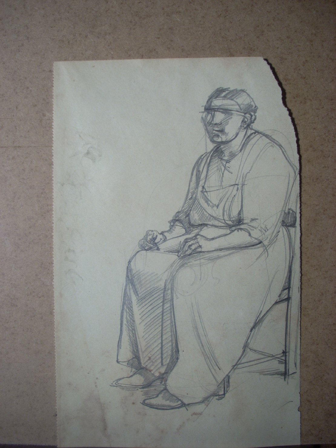 Schizzi vari di Assunta 188, figura femminile (disegno) di Ciamarra Elena (sec. XX)