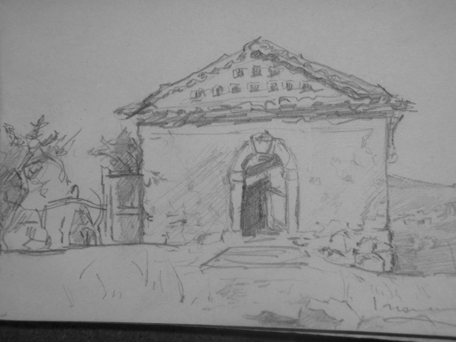 Casetta torellese, casa rurale (disegno) di Ciamarra Elena (sec. XX)