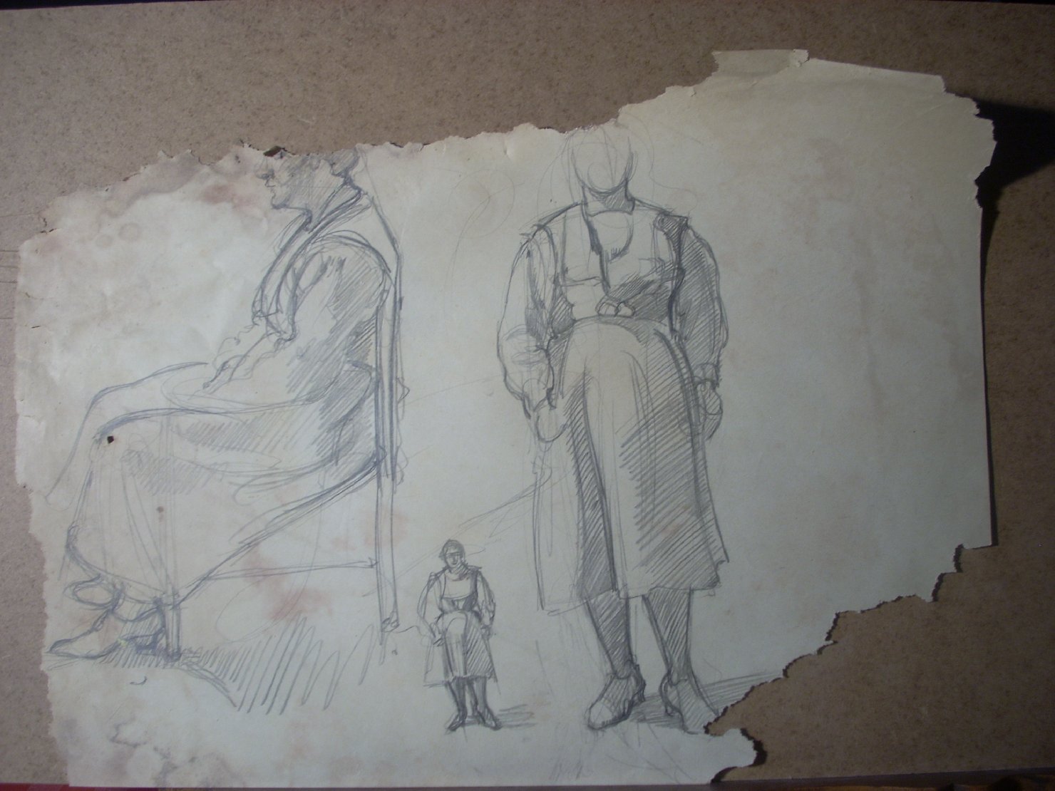 Schizzi vari di Assunta 111, figura femminile (disegno) di Ciamarra Elena (sec. XX)