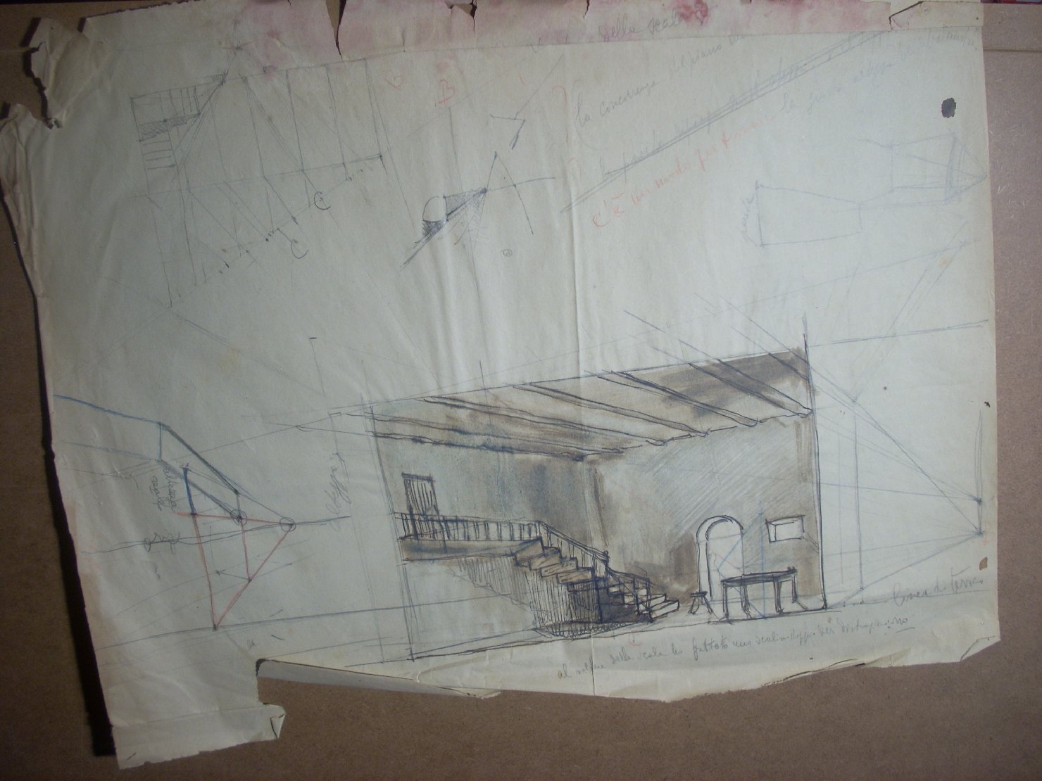 Studio di interno in prospettiva (disegno) di Ciamarra Elena (sec. XX)