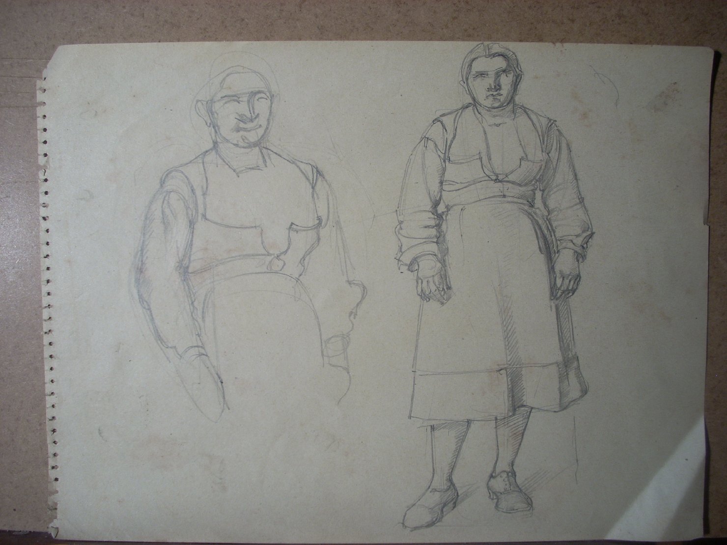 Schizzi vari di Assunta 174, figura femminile (disegno) di Ciamarra Elena (sec. XX)