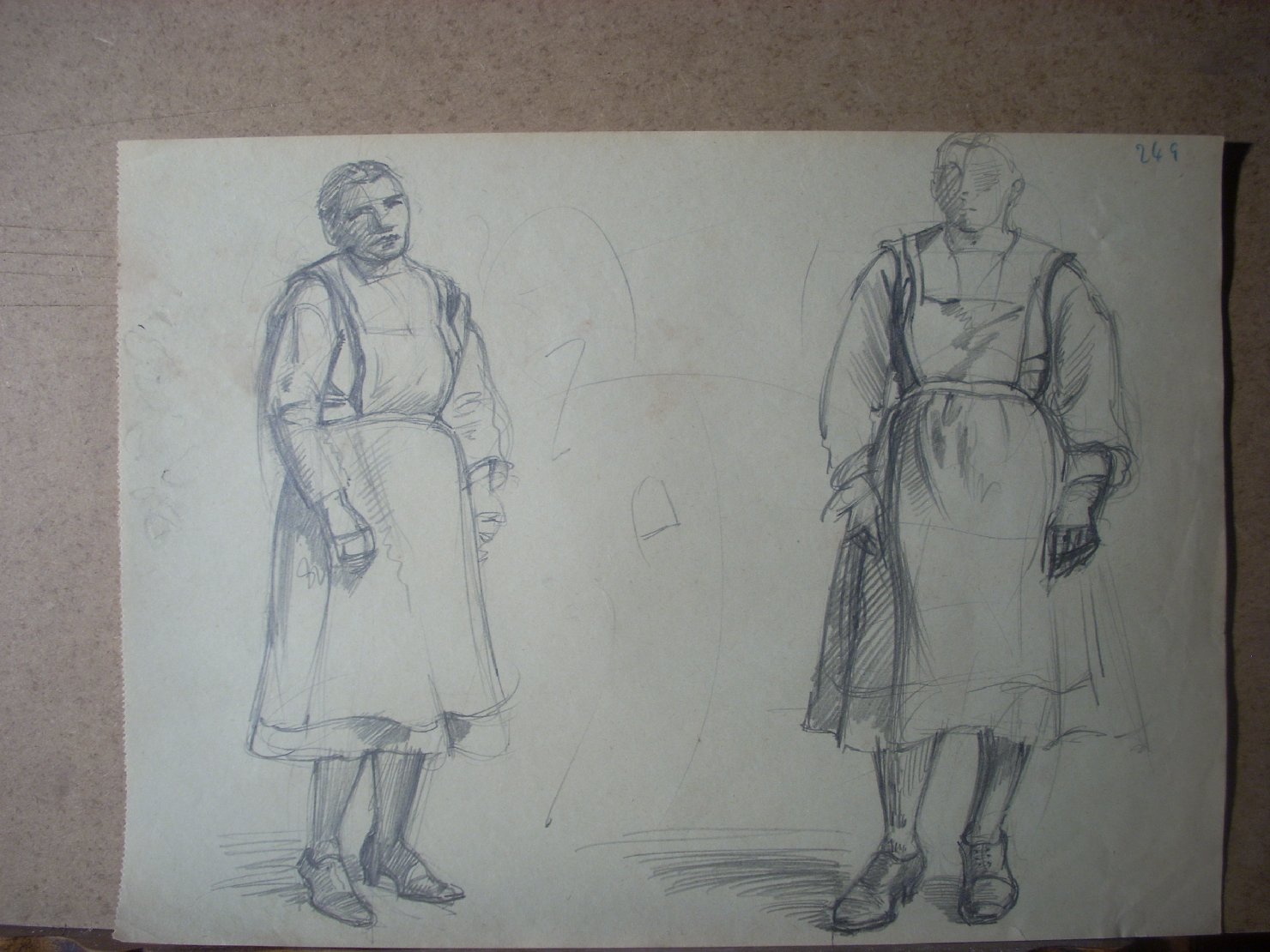 Schizzi vari di Assunta 133, figura femminile (disegno) di Ciamarra Elena (sec. XX)