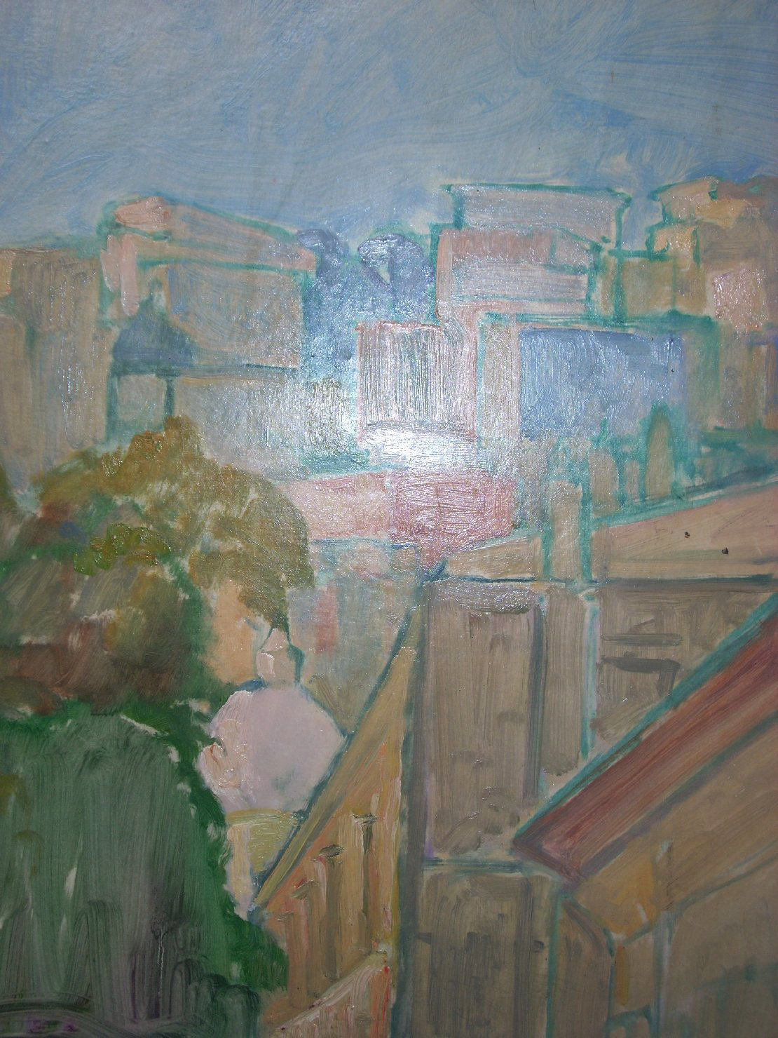 Scorcio di Napoli, veduta (dipinto) di Ciamarra Elena (sec. XX)