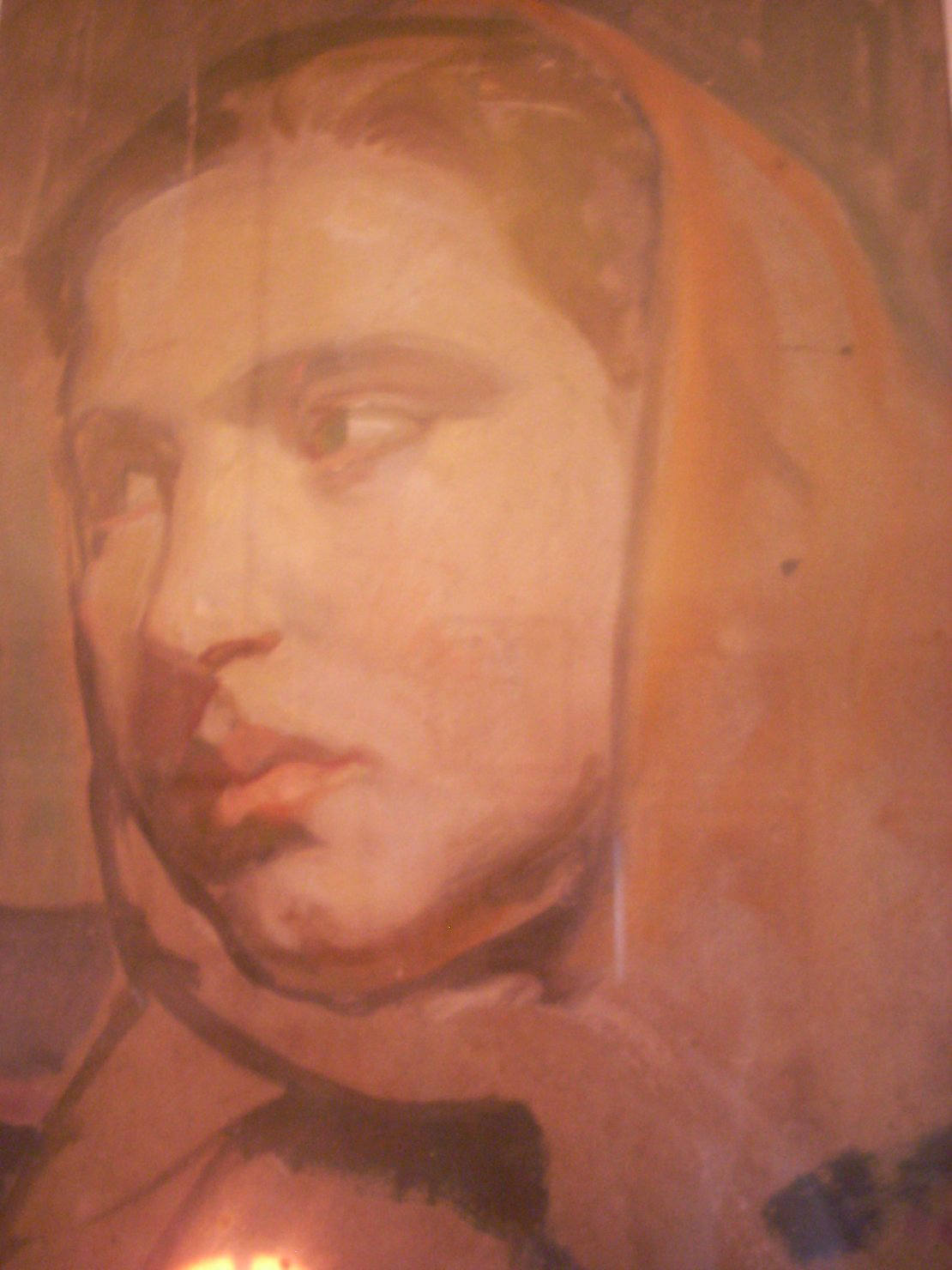 Pasqualina di tre quarti, ritratto di donna (dipinto) di Ciamarra Elena (sec. XX)