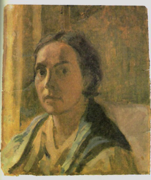 Autoritratto, ritratto di donna (dipinto) di Ciamarra Elena (terzo quarto sec. XX)