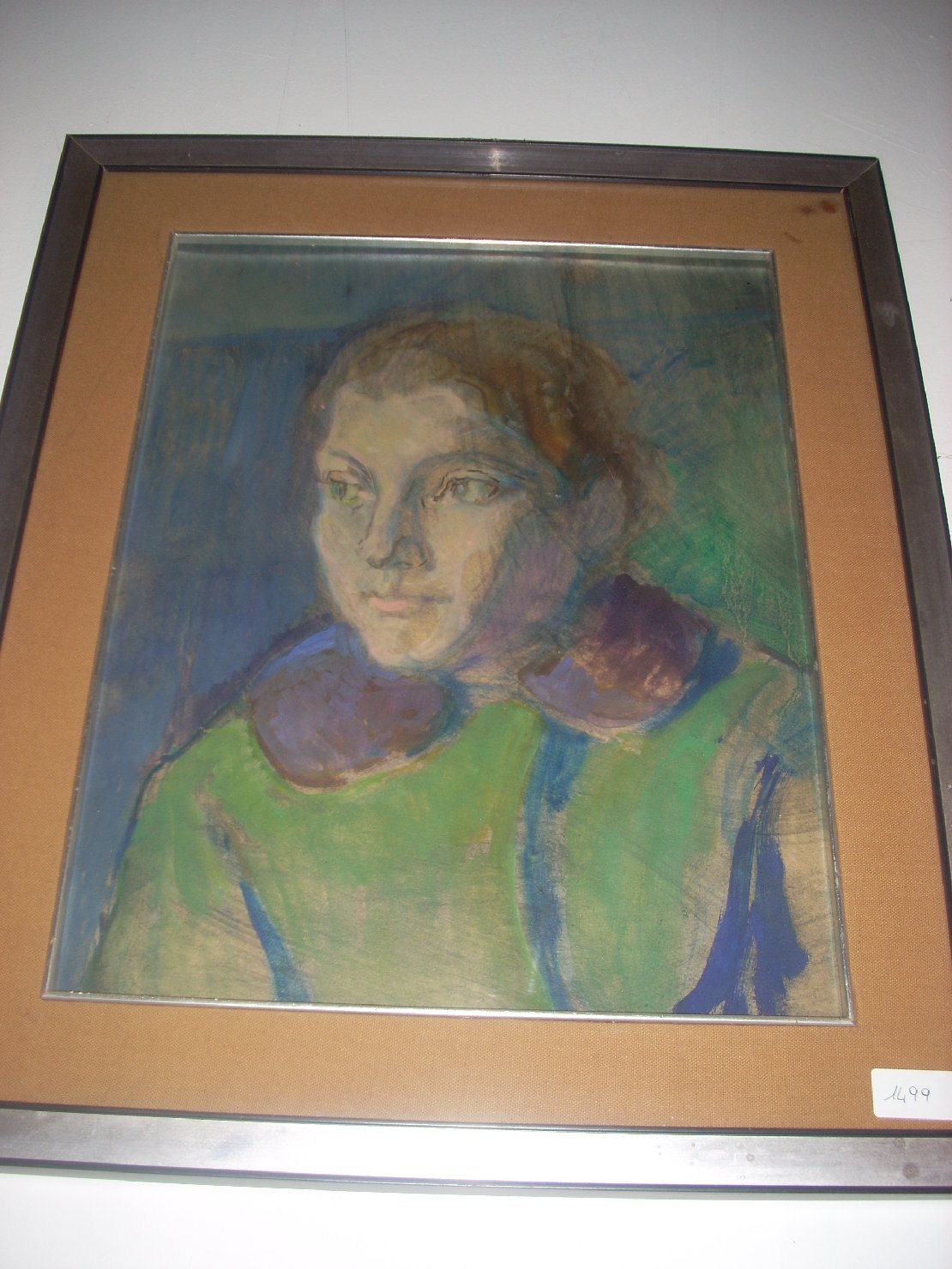 Ritratto di donna con cappotto verde, ritratto di donna (dipinto) di Ciamarra Elena (sec. XX)
