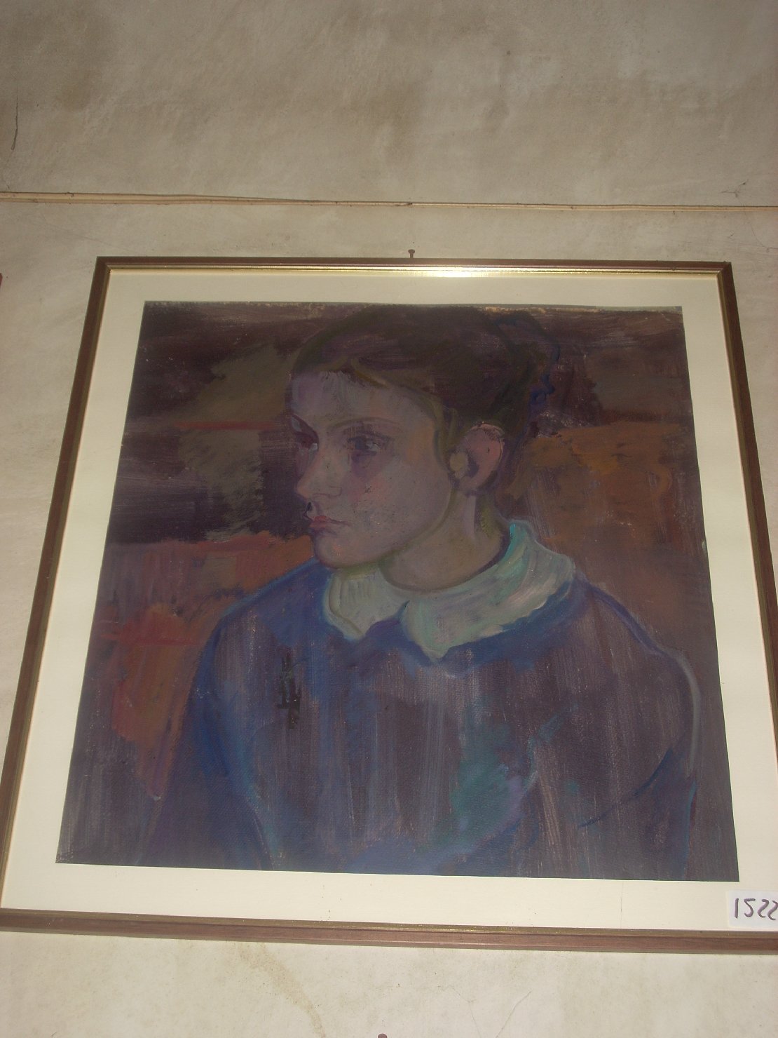 Ritratto di ragazzina in viola, bambina (dipinto) di Ciamarra Elena (sec. XX)