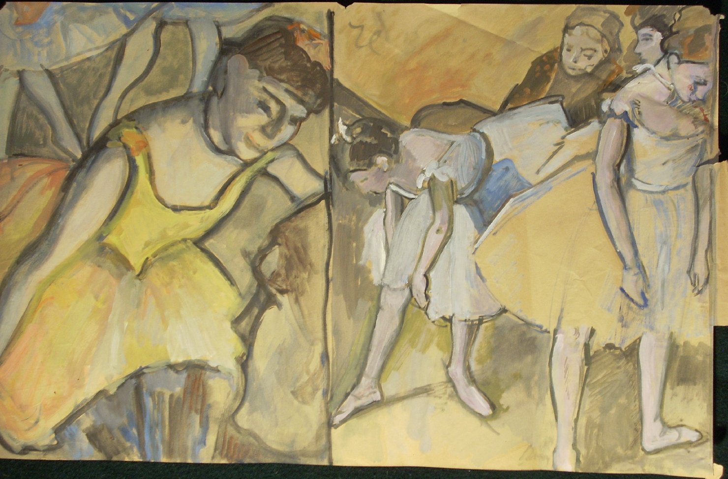 Due studi da Degas, figure femminili (disegno) di Ciamarra Elena (sec. XX)