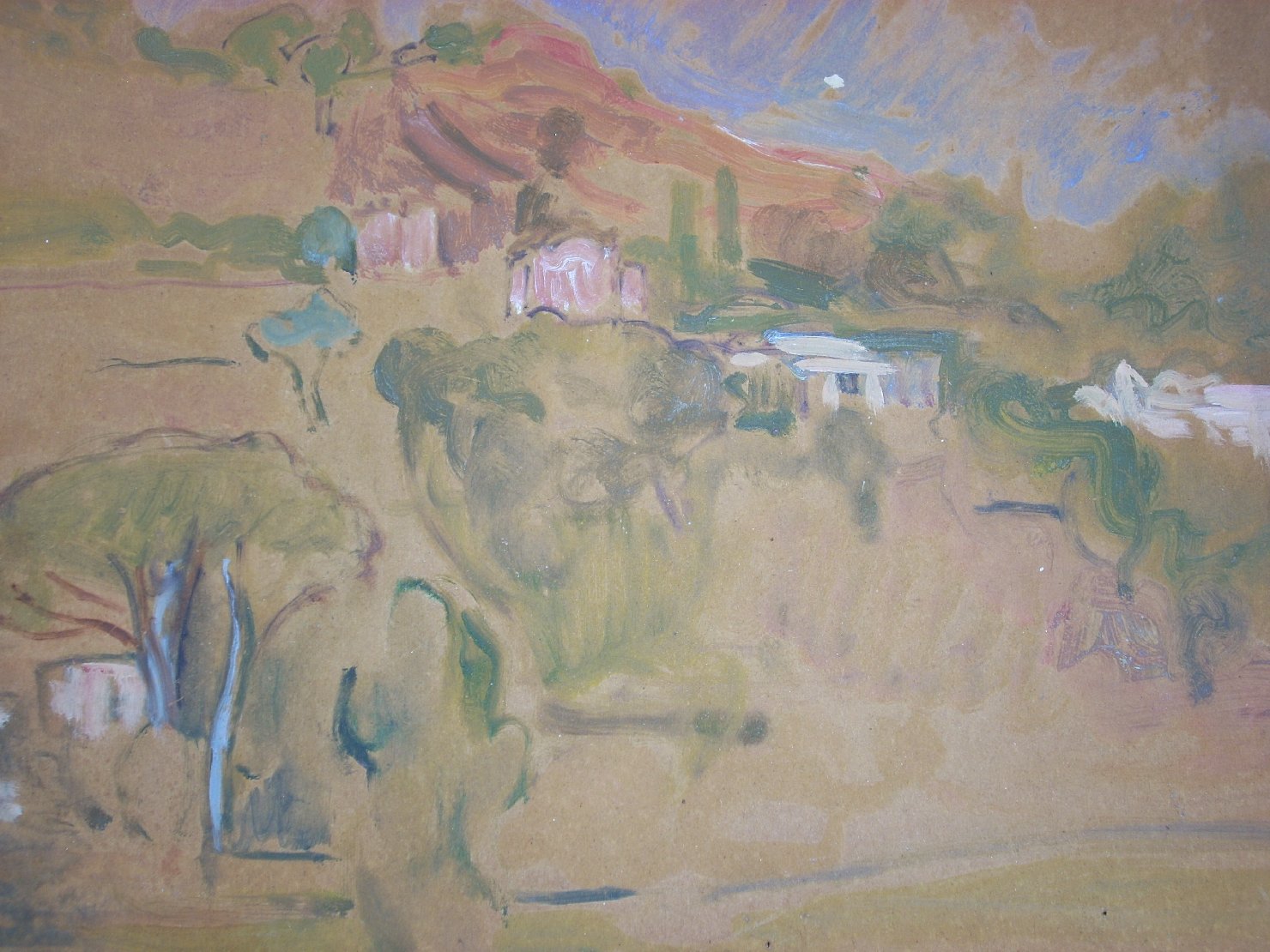 Schizzo di paesaggio molisano, paesaggio (disegno) di Ciamarra Elena (sec. XX)