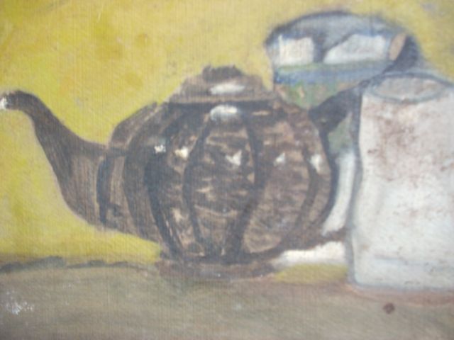 Natura morta con teiera, natura morta (dipinto) di Ciamarra Elena (sec. XX)