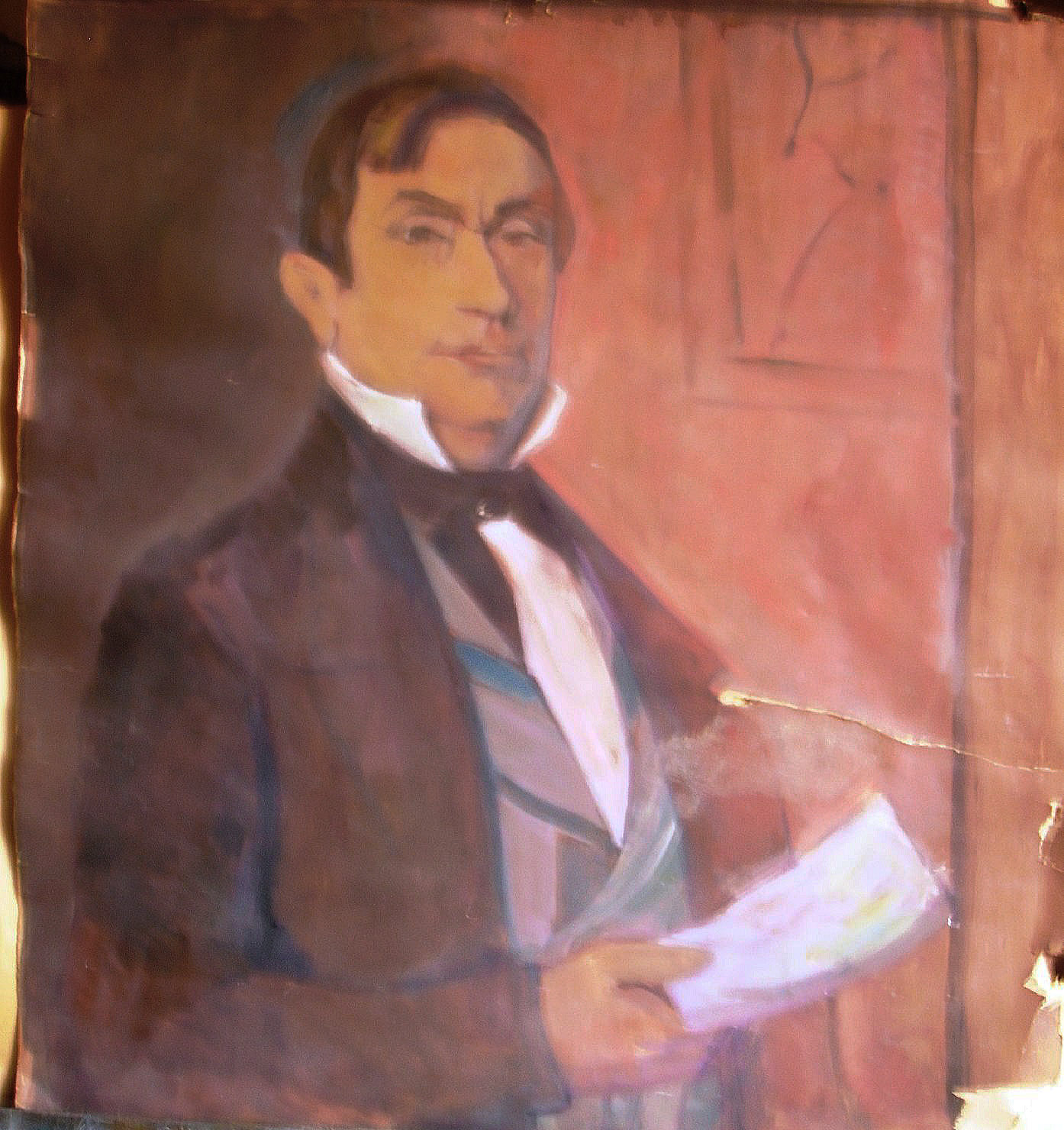 Copia del ritratto di Gennaro Ciamarra, ritratto d'uomo (dipinto) di Ciamarra Elena (sec. XX)